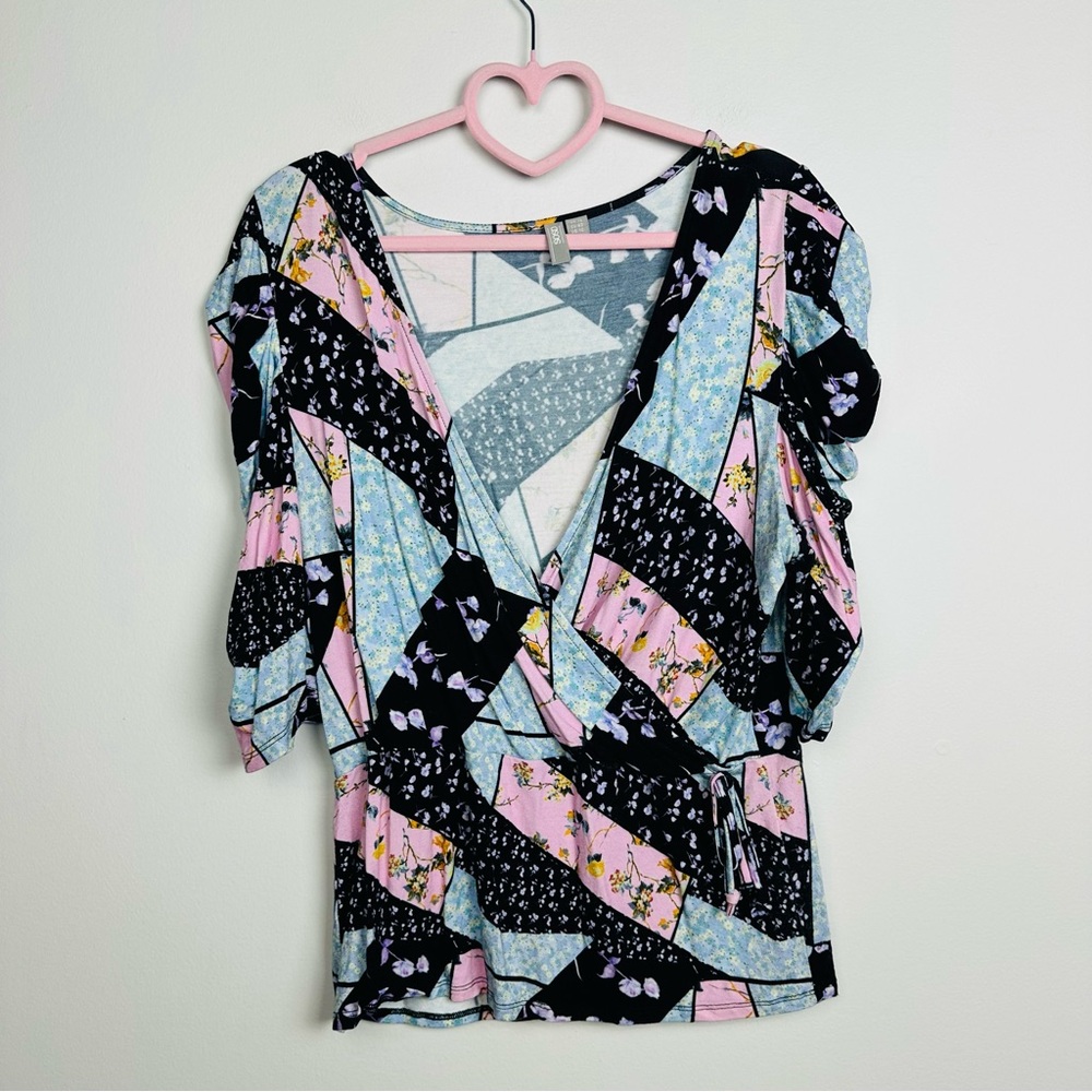 ASOS Multicolor Floral Patchwork Blouse Size 10